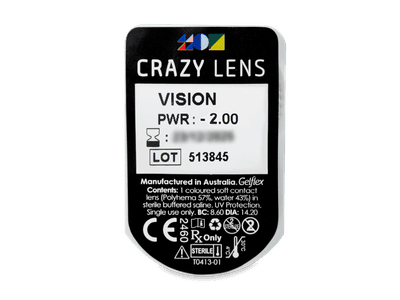 CRAZY LENS - Vision - dioptrické jednodenné (2 šošovky) - Vzhľad blistra so šošovkou