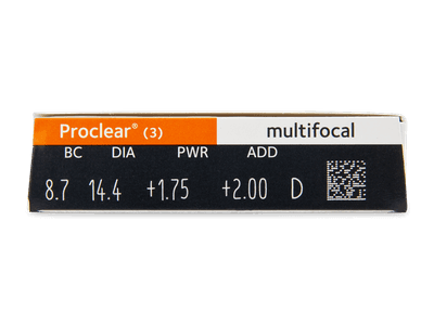 Proclear Multifocal (3 šošovky) - Náhľad parametrov šošoviek