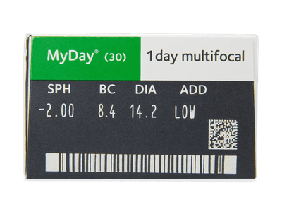 MyDay daily disposable multifocal (30 šošoviek) - Náhľad parametrov šošoviek