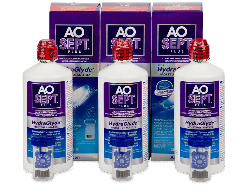 Roztok AO SEPT PLUS HydraGlyde 3x 360 ml - Výhodné trojbalenie roztoku