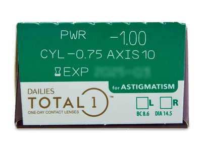 Dailies TOTAL1 for Astigmatism (30 šošoviek) - Náhľad parametrov šošoviek