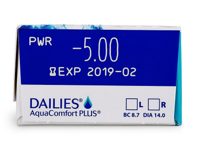 Dailies AquaComfort Plus (30 šošoviek) - Náhľad parametrov šošoviek