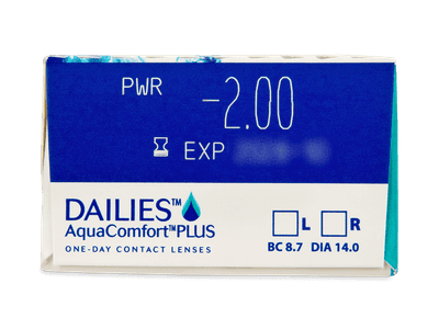 Dailies AquaComfort Plus (30 šošoviek) - Náhľad parametrov šošoviek