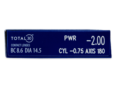 TOTAL30 for Astigmatism (3 šošovky) - Náhľad parametrov šošoviek