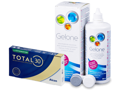 TOTAL30 for Astigmatism (6 šošoviek) + Gelone 360 ml - Starší vzhľad