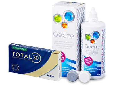 TOTAL30 for Astigmatism (6 šošoviek) + Gelone 360 ml