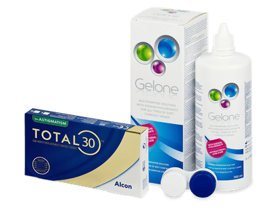 TOTAL30 for Astigmatism (6 šošoviek) + Gelone 360 ml - Výhodný balíček