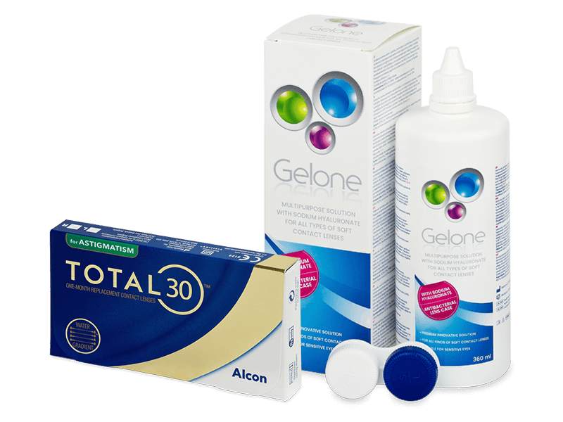 TOTAL30 for Astigmatism (6 šošoviek) + Gelone 360 ml - Výhodný balíček