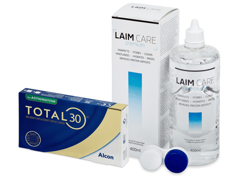 TOTAL30 for Astigmatism (6 šošoviek) + roztok Laim Care 400 ml - Výhodný balíček