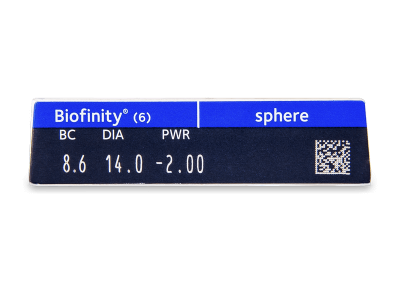 Biofinity (6 šošoviek) - Náhľad parametrov šošoviek