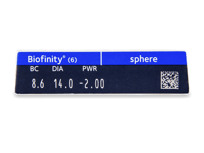 Biofinity (6 šošoviek) - Náhľad parametrov šošoviek