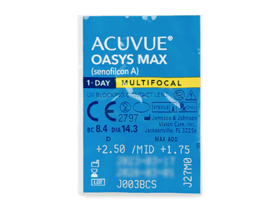 Acuvue Oasys Max 1-Day Multifocal (90 šošoviek) - Vzhľad blistra so šošovkou