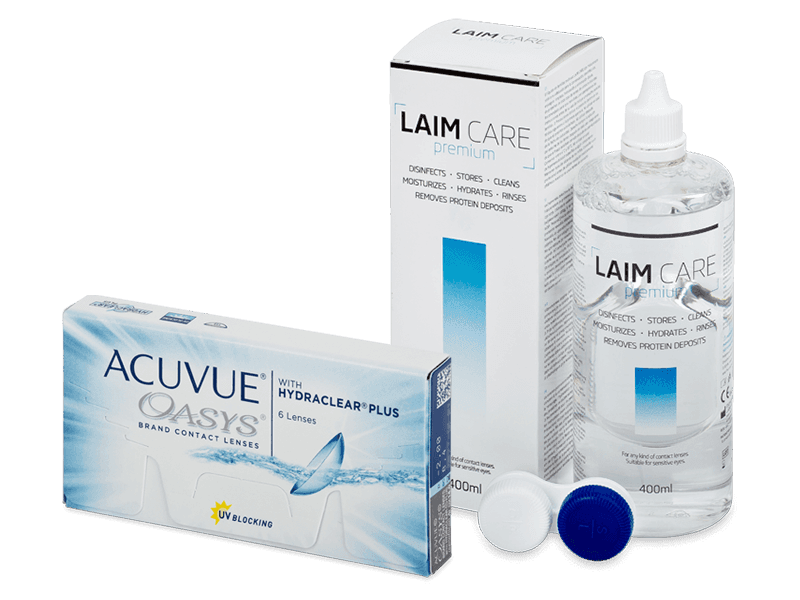 Acuvue Oasys (6 šošoviek) + roztok Laim Care 400 ml - Výhodný balíček