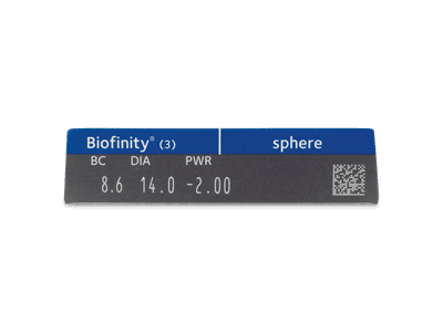 Biofinity (3 šošovky) - Náhľad parametrov šošoviek