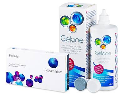 Biofinity (6 šošoviek) + roztok Gelone 360 ml