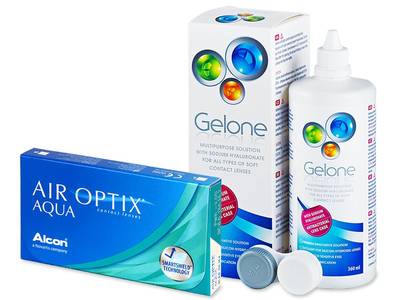 Air Optix Aqua (6 šošoviek) + roztok Gelone 360 ml