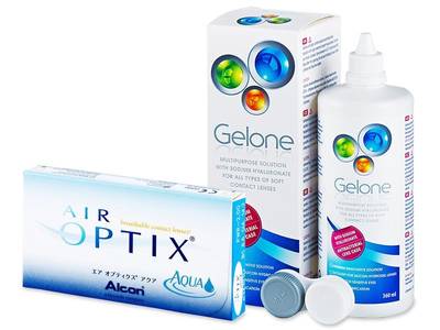 Air Optix Aqua (6 šošoviek) + roztok Gelone 360 ml - Starší vzhľad