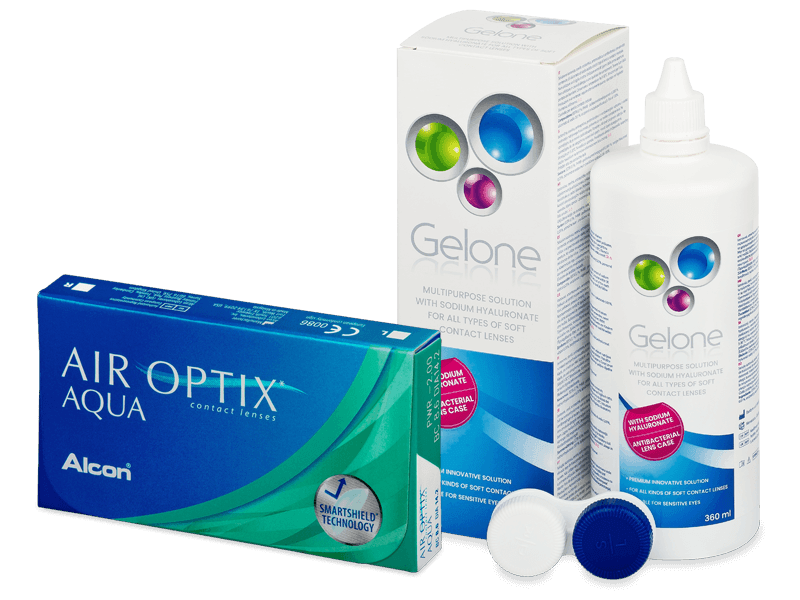 Air Optix Aqua (6 šošoviek) + Gelone 360 ml - Výhodný balíček