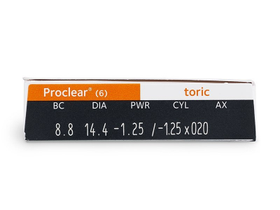 Proclear Toric (6 šošoviek) - Náhľad parametrov šošoviek
