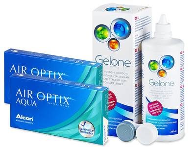 Air Optix Aqua (2x3 šošovky) + roztok Gelone 360ml