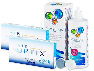 Air Optix Aqua (2x3 šošovky) + Gelone 360 ml - Starší vzhľad