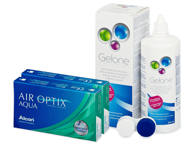 Air Optix Aqua (2x3 šošovky) + Gelone 360 ml - Starší vzhľad