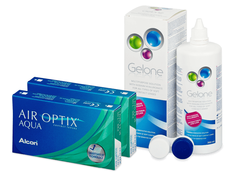 Air Optix Aqua (2x3 šošovky) + Gelone 360 ml - Výhodný balíček